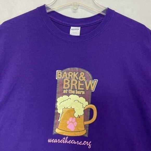 Bark and Brew Graphic T-shirt short sleeve purple crewneck tee Y2K Size Large - Picture 6 of 7